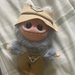 Prada Tan and Gray Plush Toy